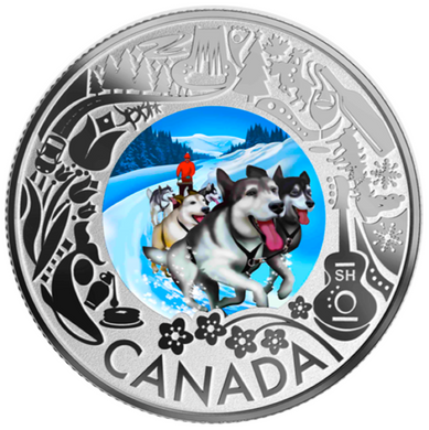 2019 Canada 3$ Fine Silver Coin - Celebrating Fun and Festivities-Dogsledding