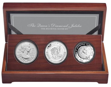 2012 The Queen's Diamond Jubilee Royal Silver Set 3-piece Coin Collection