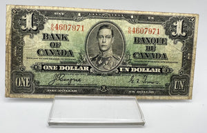 1937 Bank of canada BC-21d One Dollars VG-8 Coyne Towers, Serial-ON 4607971