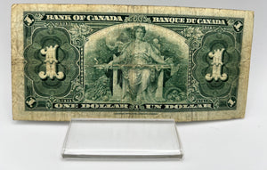 1937 Bank of canada BC-21d One Dollars VG-8 Coyne Towers, Serial-ON 4607971