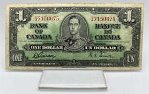 1937 Bank of canada BC-21c One Dollars f-12 Gordon Towers, Serial-UA 7150675