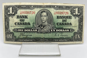 1937 Bank of canada BC-21d One Dollars f-12 Coyne Towers, Serial-UM 9339726