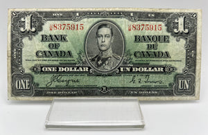 1937 Bank of canada BC-21d One Dollars f-12 Coyne Towers, Serial-UM 8375915