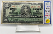 1937 Bank of canada BC-21d One Dollars f-12 Coyne Towers, Serial-JN 9435138