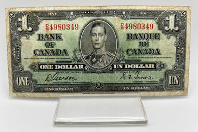 1937 Bank of canada BC-21c One Dollars f-12 Gordon Towers, Serial-DM 4980349