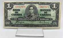 1937 Bank of canada BC-21d One Dollars F-15 Coyne Towers, Serial-EN 5077871