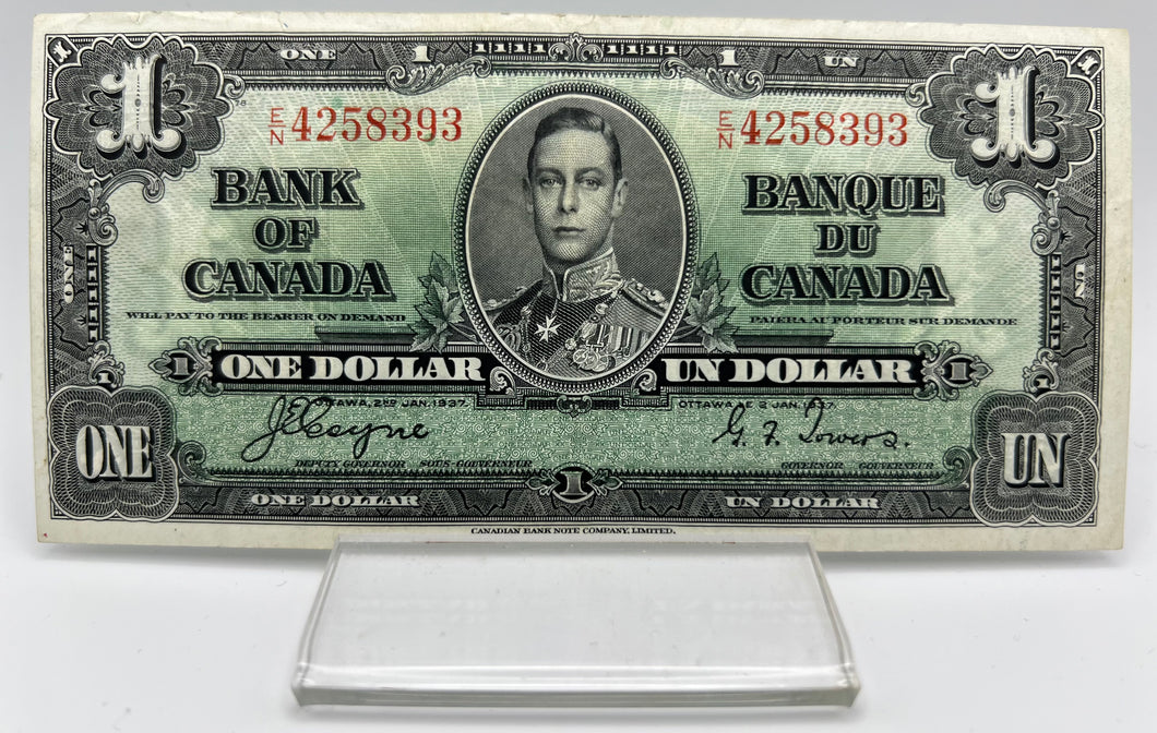 1937 Bank of canada BC-21d One Dollars VF-20 Coyne Towers, Serial-EN 4258393