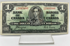 1937 Bank of canada BC-21d One Dollars VF-20 Coyne Towers, Serial-TM 2895986