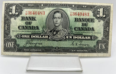 1937 Bank of canada BC-21d One Dollars VF-30 Coyne Towers, Serial-TN 3640483