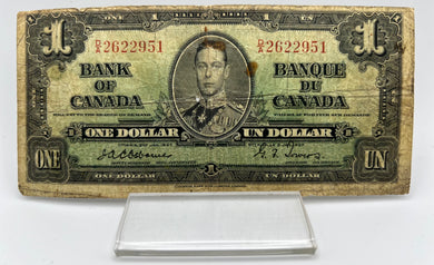 1937 Bank of canada BC-21a One Dollars G-6 Osborne Towers, Serial-DA 2622951