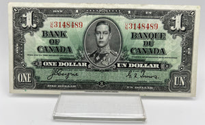 1937 Bank of canada BC-21d One Dollars VF-30 Coyne Towers, Serial-UN 3148489