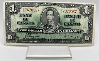 1937 Bank of canada BC-21d One Dollars VF-30 Coyne Towers, Serial-BN 7670587