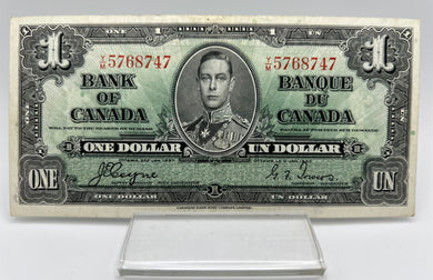 1937 Bank of canada BC-21d One Dollars VF-30 Coyne Towers, Serial-YM 5768747