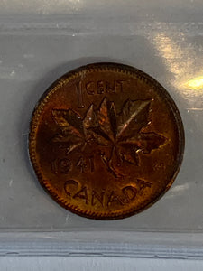 Canada One Cent 1941 MS-64 ICCS