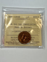 Canada One Cent 1948 A to LG Denticle  MS-63 ICCS