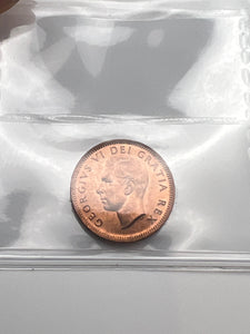 Canada One Cent 1950  MS-64 ICCS-Rotated Die