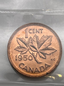 Canada One Cent 1950 MS-66 ICCS