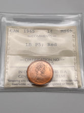 Canada One Cent 1965 MS-65 ICCS-LB P5