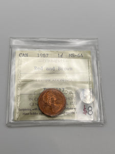 Canada One Cent 1967 MS-64 ICCS