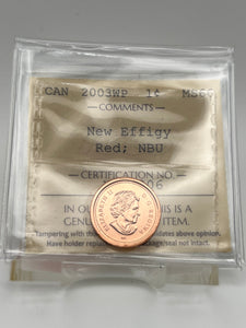 Canada One Cent 2003WP MS-66 ICCS-New Effigy-NBU