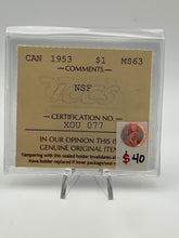 Canada Silver One Dollar 1953 MS-63 ICCS-NSF