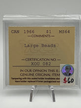 Canada Silver One Dollar 1966 MS-64 ICCS-Large beads