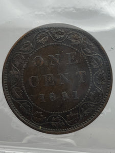 CANADA ONE CENT 1891 ICCS VF-30 SL SD-OBVERSE 3