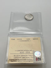 CANADA SILVER TEN CENT 1939 ICCS  MS-63