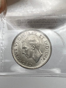 CANADA SILVER TWENTY-FIVE CENTS 1939 ICCS MS-62