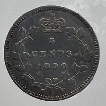 CANADA SILVER FIVE CENT 1890H ICCS EF-40 Cleaned