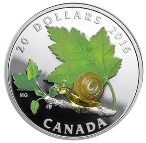 2016 20 Dollars Fine Silver Coin, Little Creatures-Snail