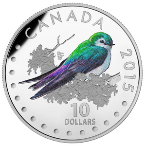 2015 $10 Ten Dollars-Fine Silver 5 Coins Set- Colourful Songbirds of Canada