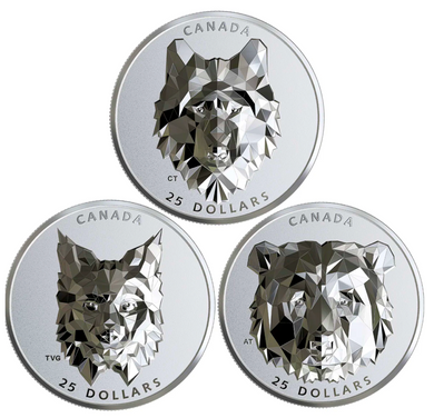 2019-2020 Twenty Five Dollars, Fine silver Coins-Multifaceted Animal Head Series