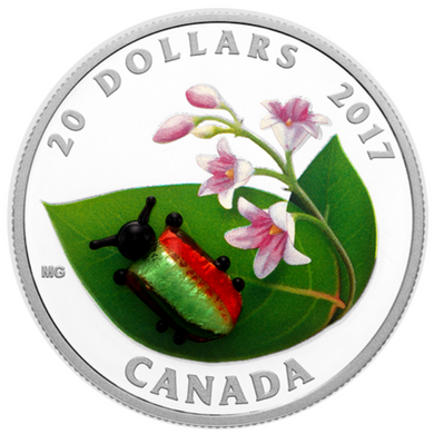 2017 20 Dollars Fine Silver Coin- Little Creatures-Dogbane Beetle