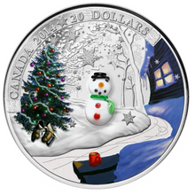2014 20 Dollars Fine Silver Coin, Venetian Glass-Snowman