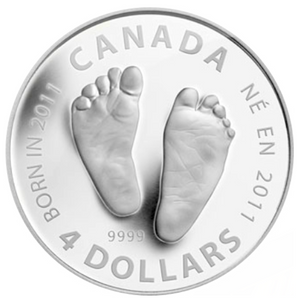 2011 Canada Fine Silver Proof $4 Welcome to the World, Four Dollars