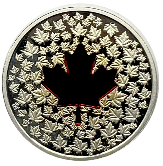 2013 Fine Silver Maple Coin- Maple Leaf Impression-Red