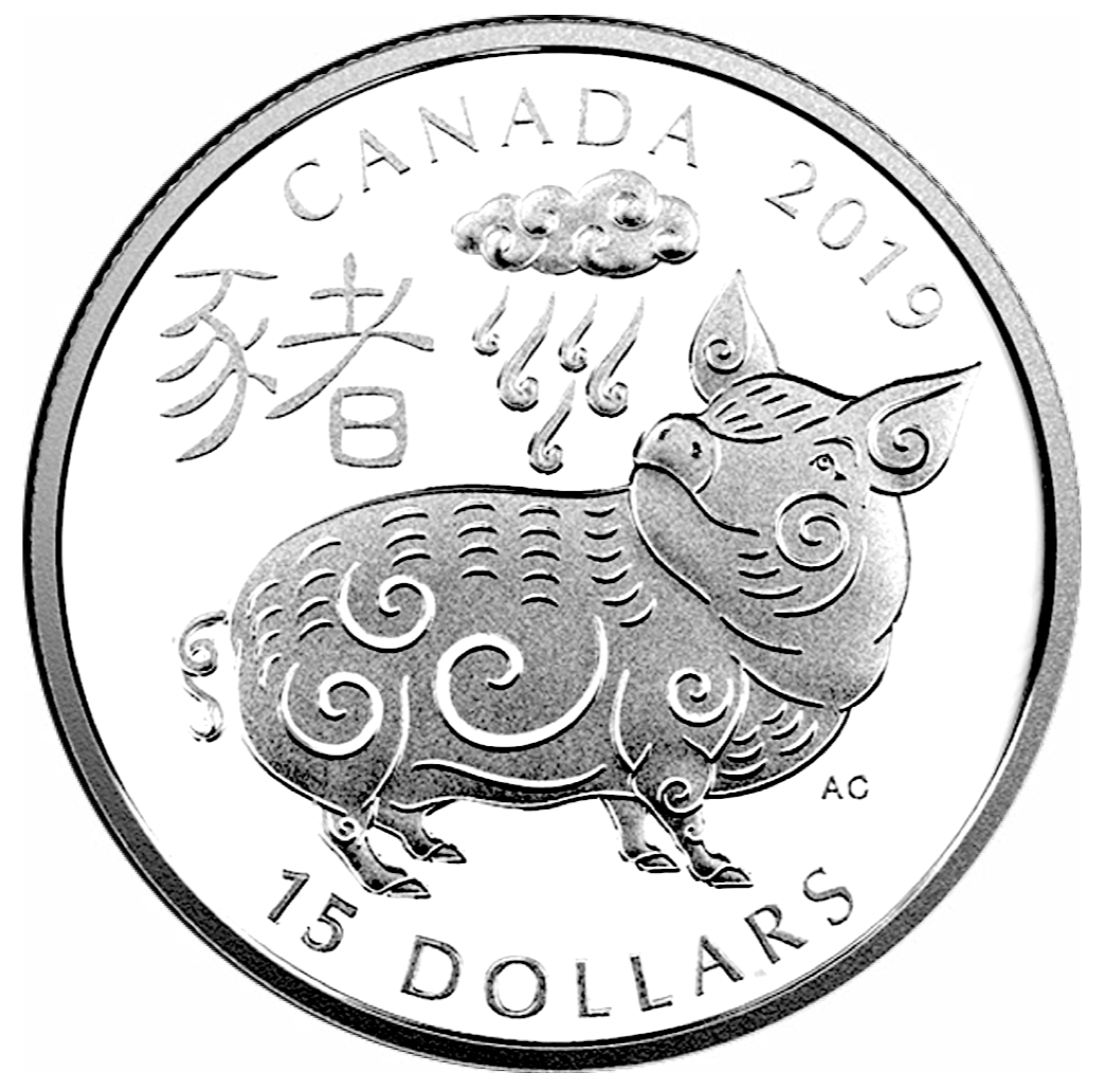 2019 $15 Fifteen Dollars-Classic Chinese Zodiac Series-YEAR OF THE PIG