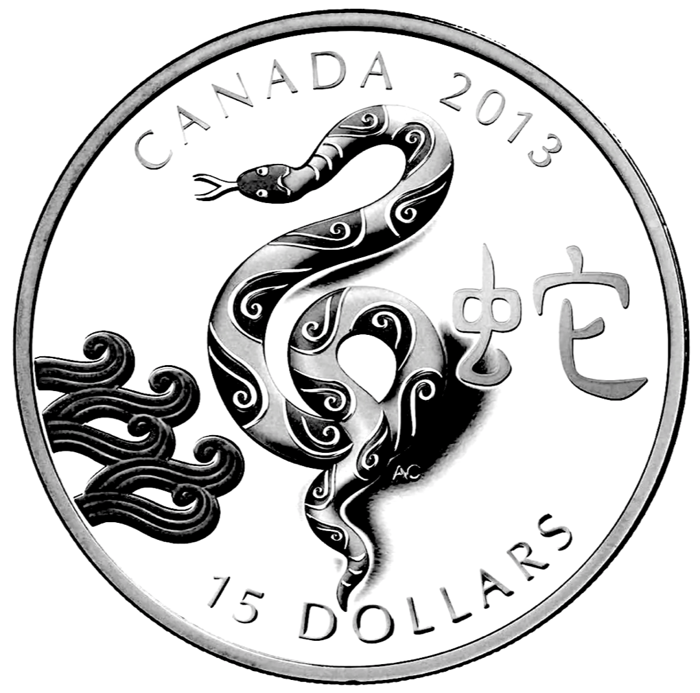 2013 $15 Fifteen Dollars-Classic Chinese Zodiac Series-YEAR OF THE SNAKE