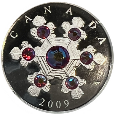 2009 Canada 20 Dollars Fine Silver Coin, Crystal Snowflake Series-Rose