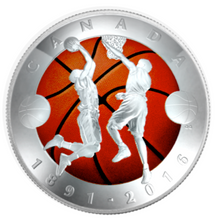 2007 Twenty Five Dollars, $25 Fine silver 125th Anniversary of the invention of Basketball