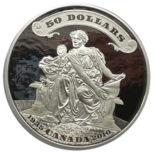 2010 Canada Fine Silver Fifty Dollars-75th Anniversary of the First Bank Notes