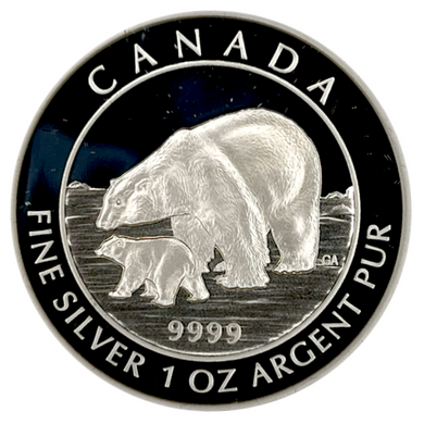 2015 Canada 5 Dollars Fine Silver Coin- Polar Bear and Cub