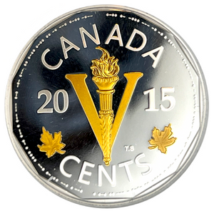 2015 Canada Five Cents  Fine Silver-legacy of the Canadian Nickel-The Victory