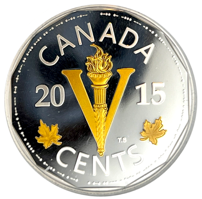 2015 Canada Five Cents  Fine Silver-legacy of the Canadian Nickel-The Victory