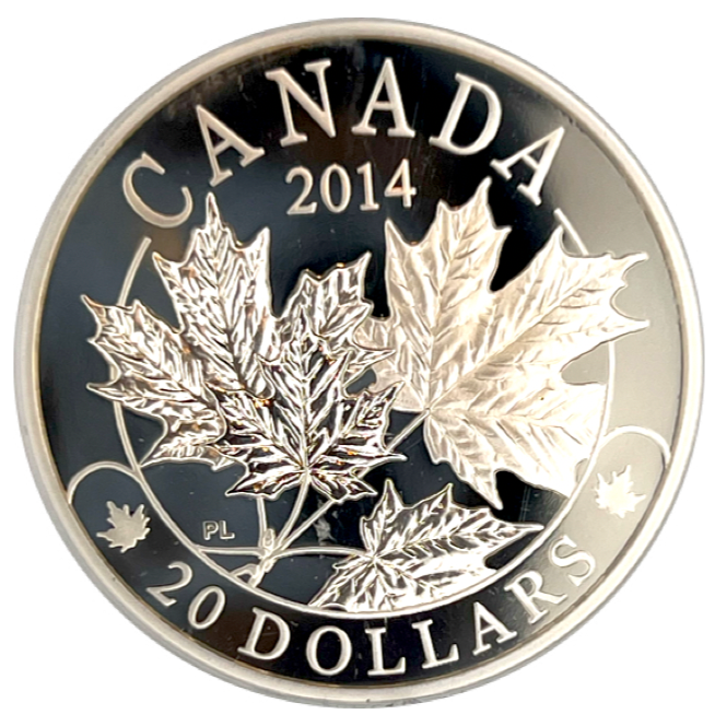 2014 20 Dollars Fine Silver Coin-Majestic Maple Leaves