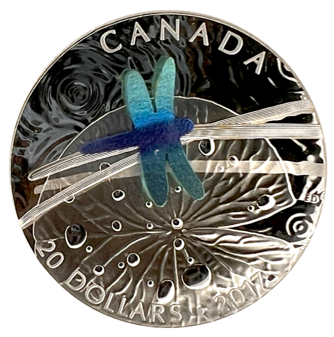 2017 Canada 20 Dollars Fine Silver Coin-Nature's Adorments-Dragonfly