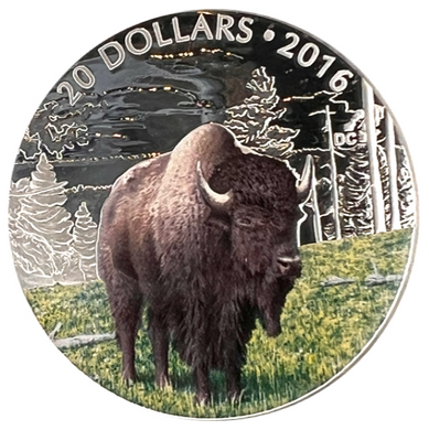 2016 Canada 20 Dollars Fine Silver Coin, Majestic Animal Series-The benevolent Bison