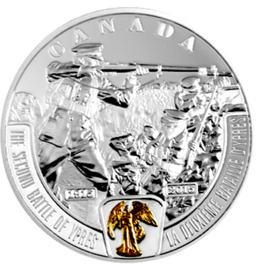 2015 1 oz. Pure Silver Coin – First World War Battlefront Series-The Second Battle of Ypres