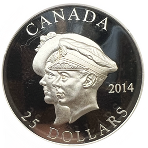 2014 25 Dollars Fine Silver Coin-75th Anniversary of the First Royal Visit